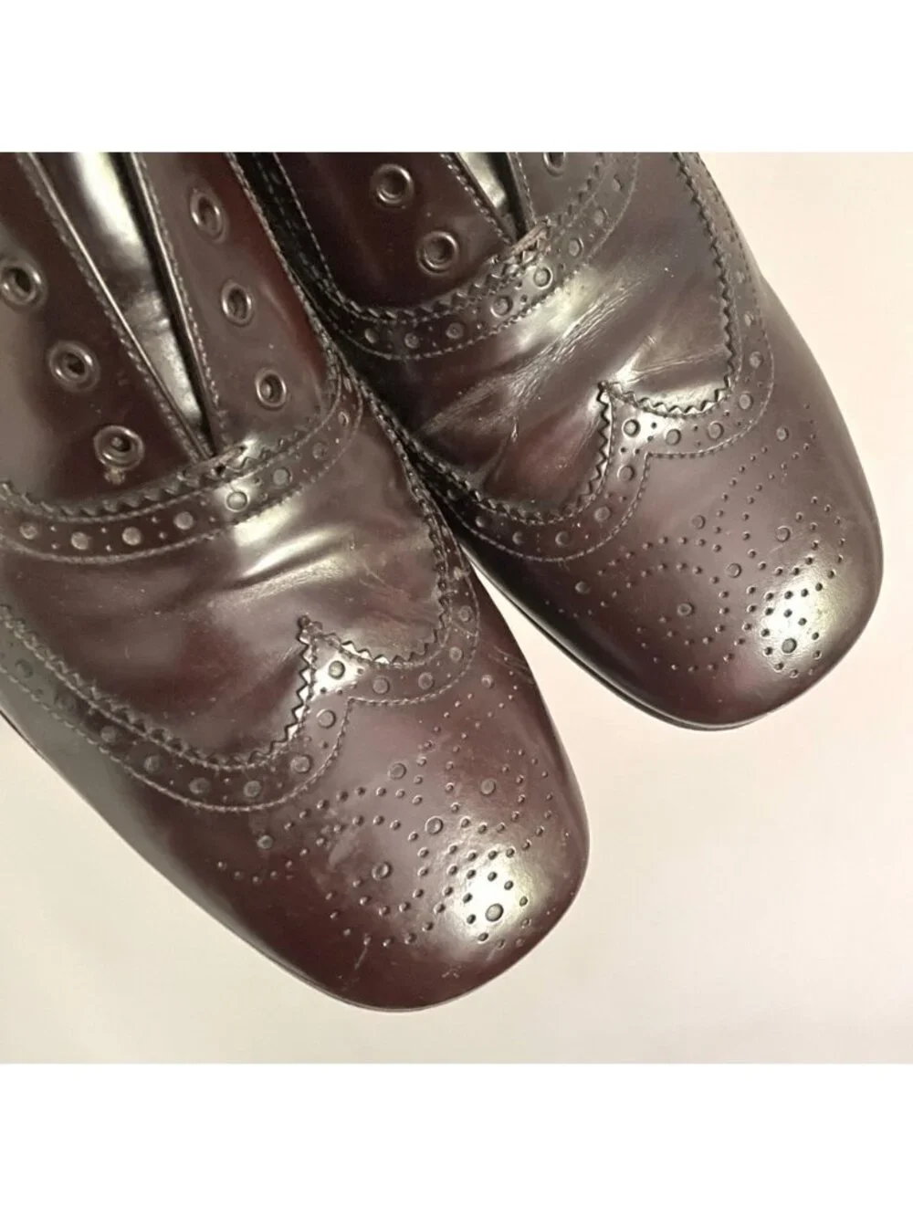 Prada Brown Leather Wingtip Brogues Dress Shoes - 9.5 🇮🇹